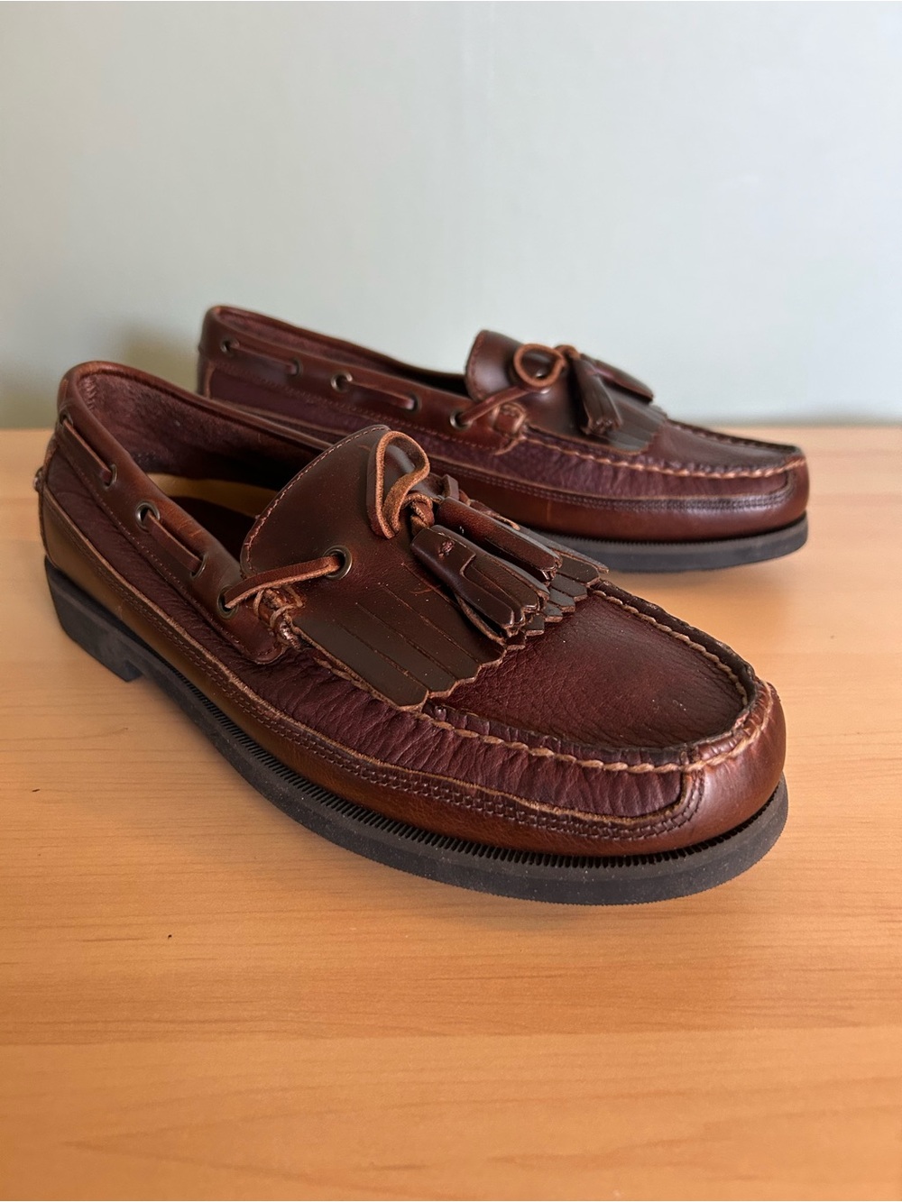 Sperry Men’s Dark Brown Leather Tassel Kiltie Moccasin Loafers